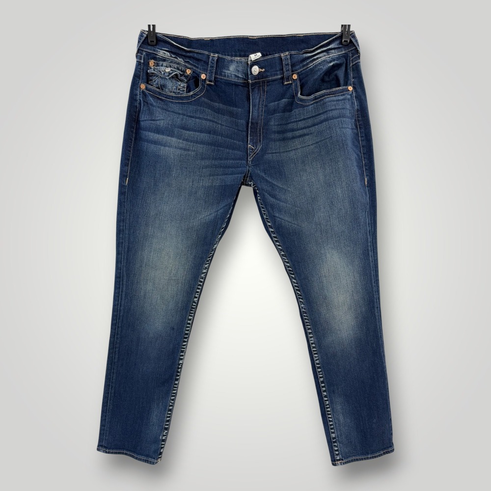 True Religion Slim Flap SN Dark Wash Jeans Mens 44 Blue G3M42VBX00204